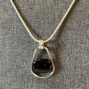 Liz & Co Black Stone Silver Necklace